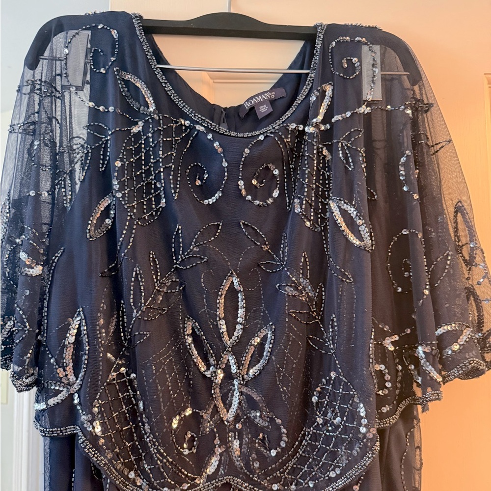 Roaman's Women's Plus Size Beaded Glam Maxi Dress - Picture 5 of 5